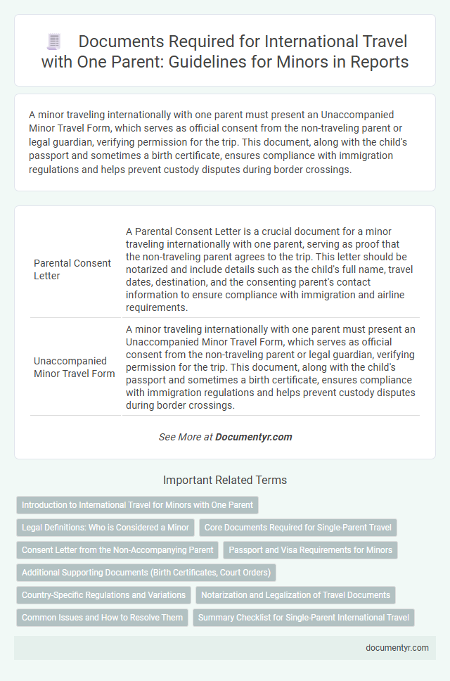 Documents Required for International Travel with One Parent: Guidelines for Minors in Reports