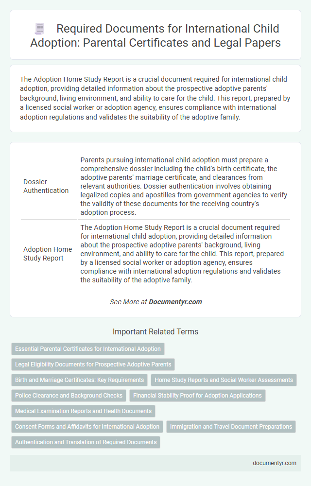 Required Documents for International Child Adoption: Parental Certificates and Legal Papers