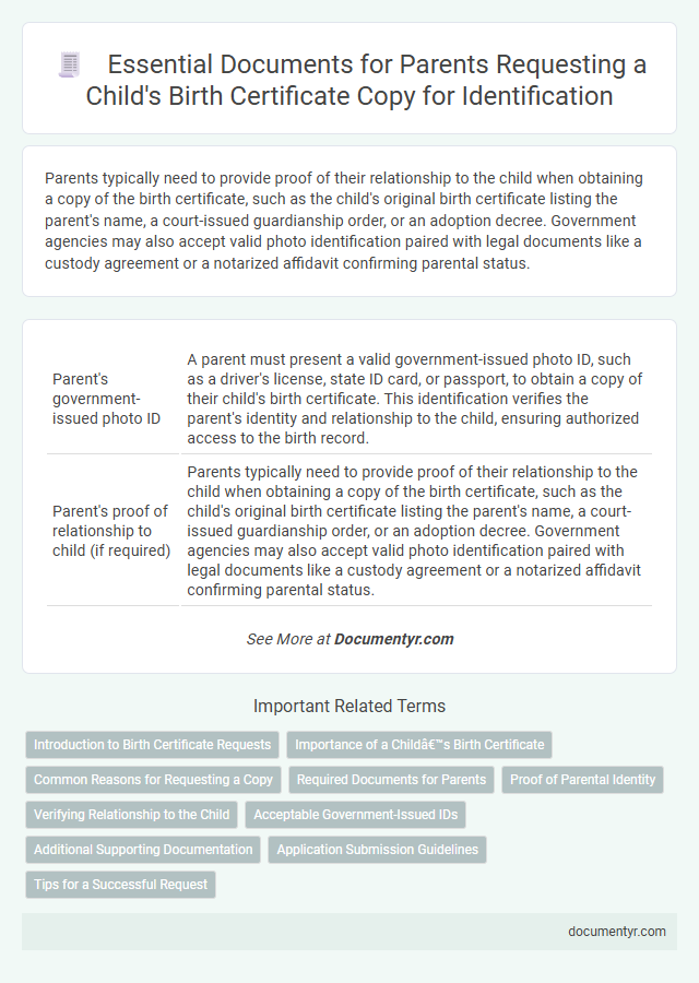 Essential Documents for Parents Requesting a Child's Birth Certificate Copy for Identification