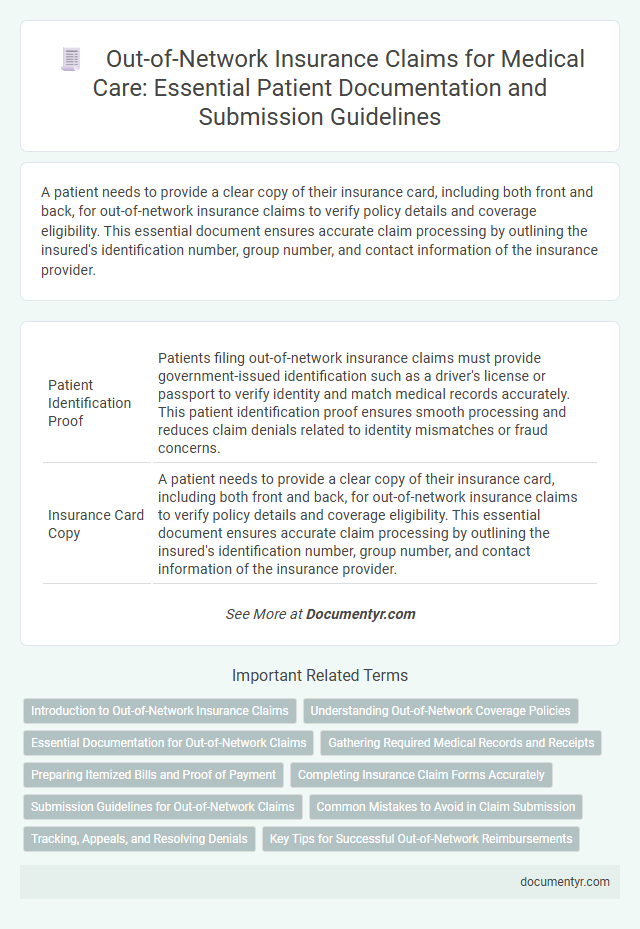 Out-of-Network Insurance Claims for Medical Care: Essential Patient Documentation and Submission Guidelines