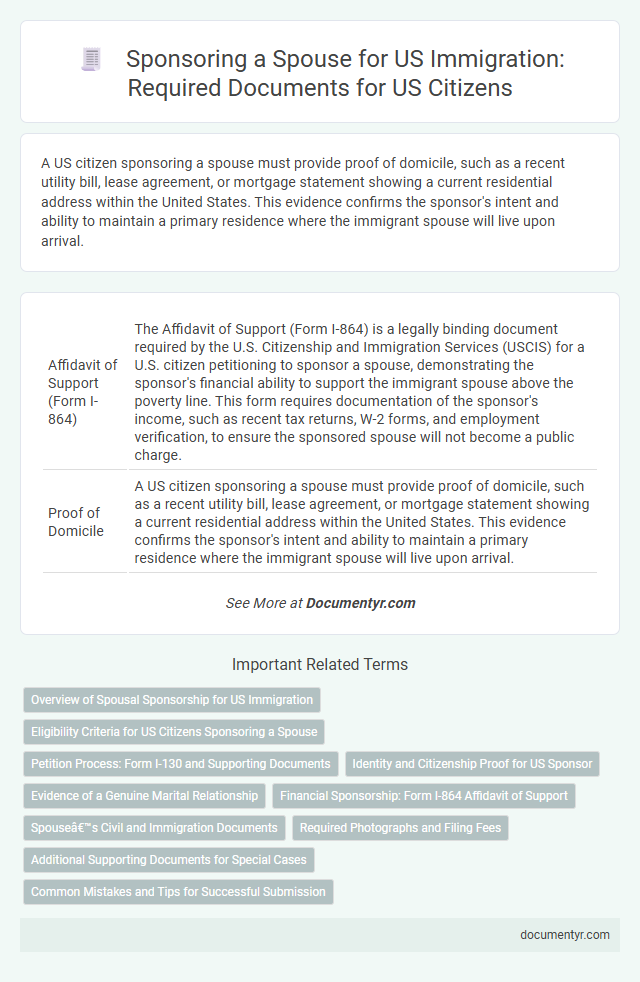 Sponsoring a Spouse for US Immigration: Required Documents for US Citizens