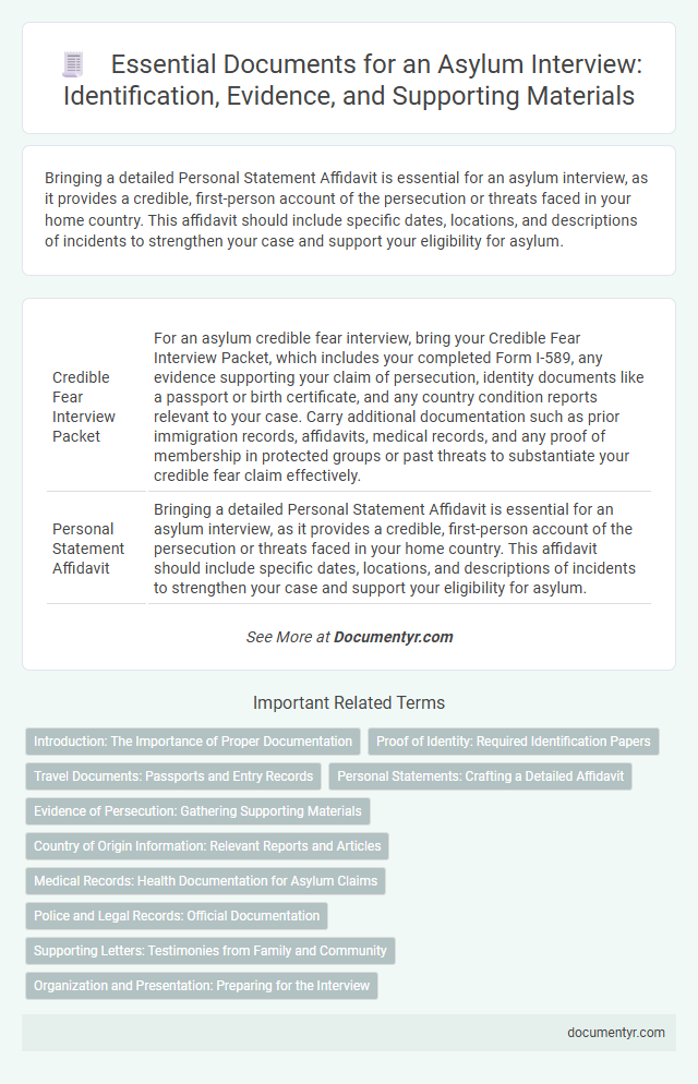 Essential Documents for an Asylum Interview: Identification, Evidence, and Supporting Materials