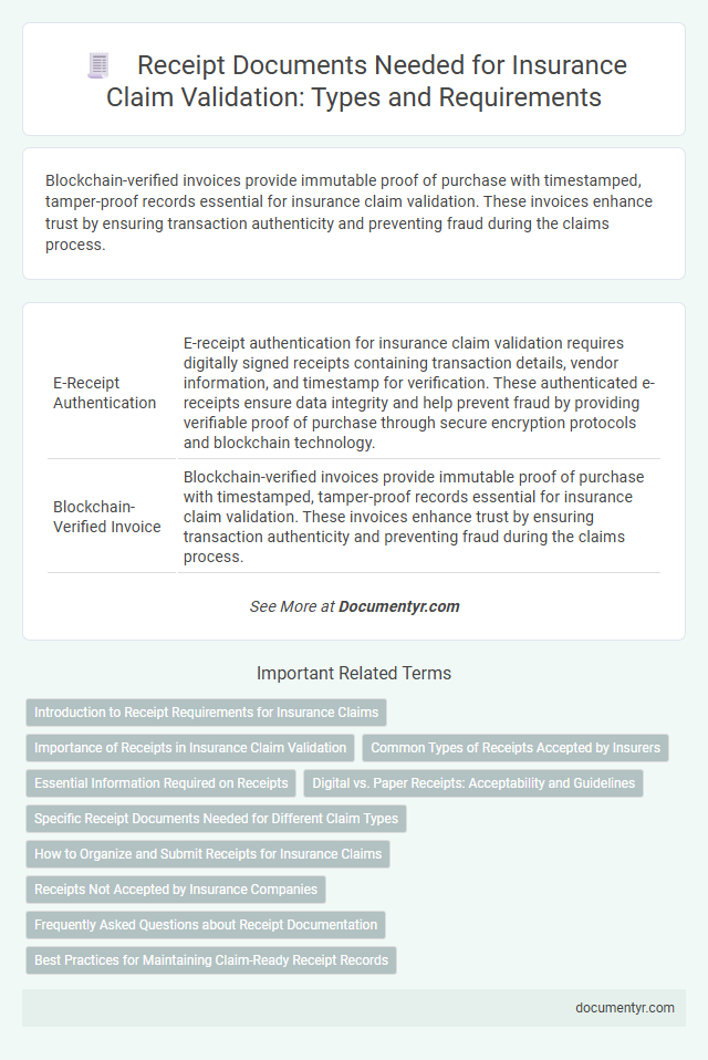Receipt Documents Needed for Insurance Claim Validation: Types and Requirements