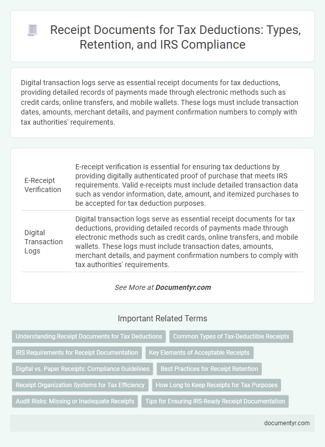 Receipt Documents for Tax Deductions: Types, Retention, and IRS Compliance